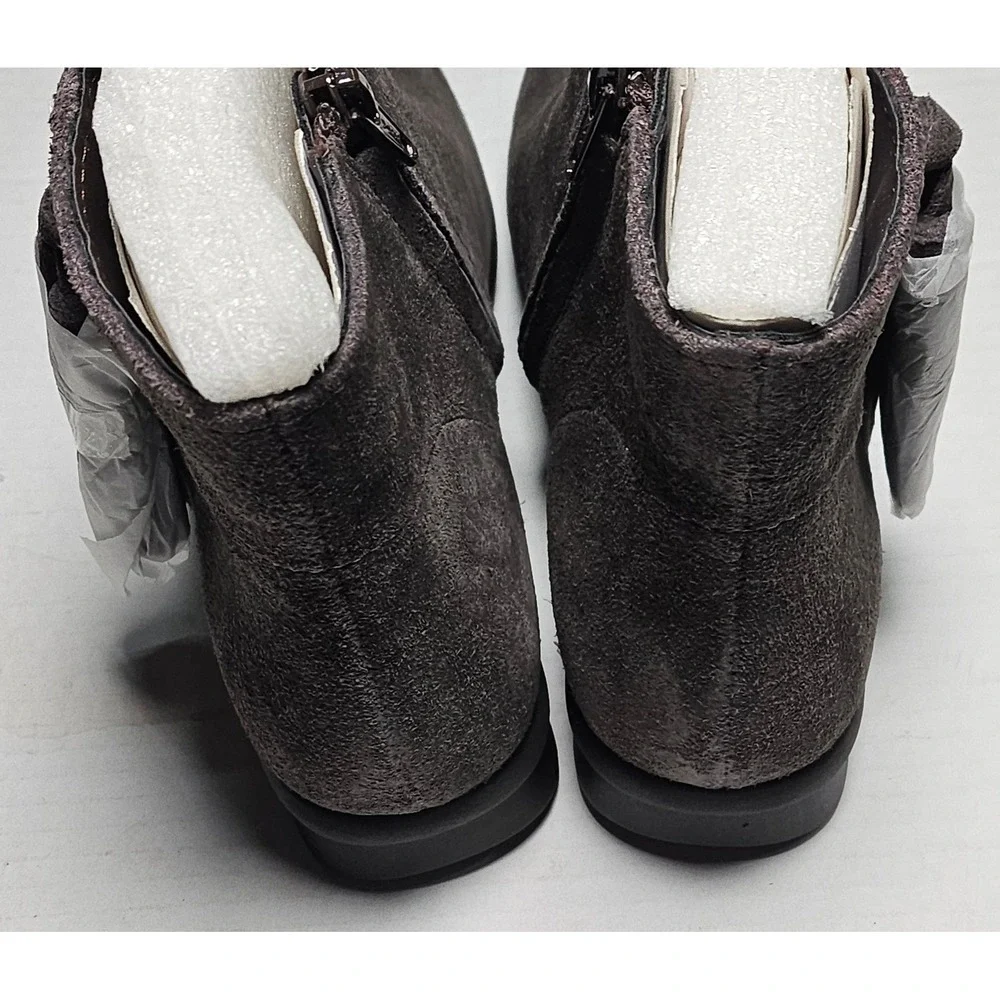 Vaneli Sport Dommie Brown Suede Ankle Boots Side Zip Wedge Booties‎ Womens 6M